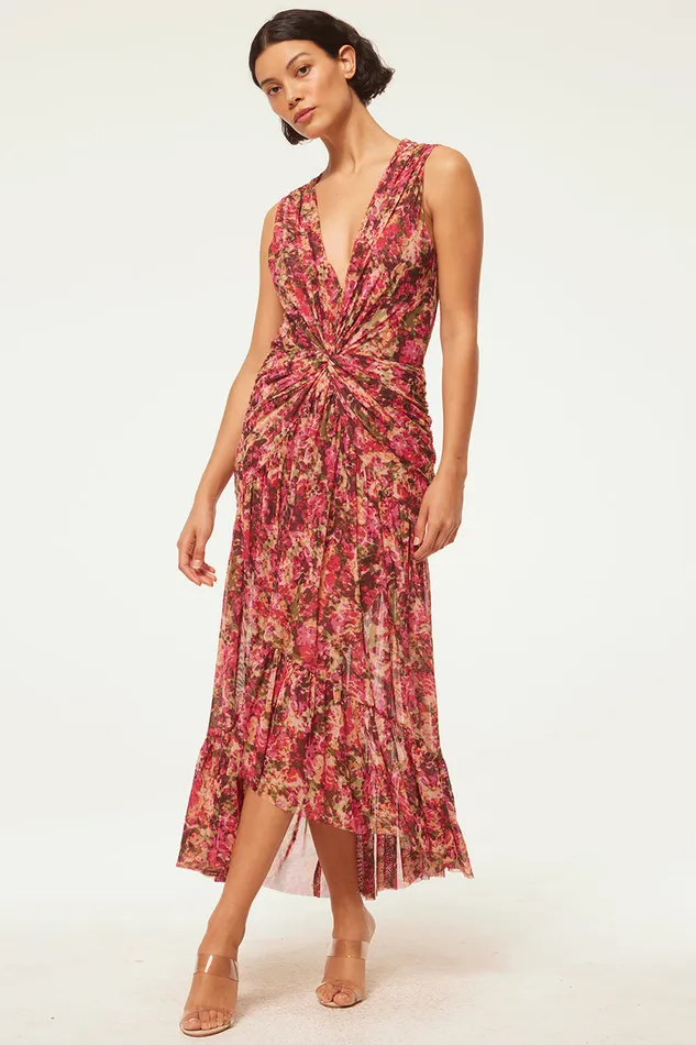 Misa Los Angeles Ava Dress Sedona Abstract Women Jersey and Mesh