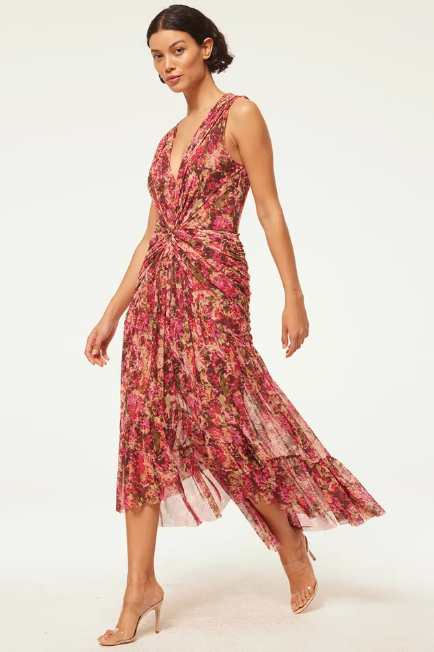 Misa Los Angeles Ava Dress Sedona Abstract Women Jersey and Mesh