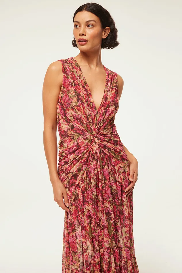 Misa Los Angeles Ava Dress Sedona Abstract Women Jersey and Mesh