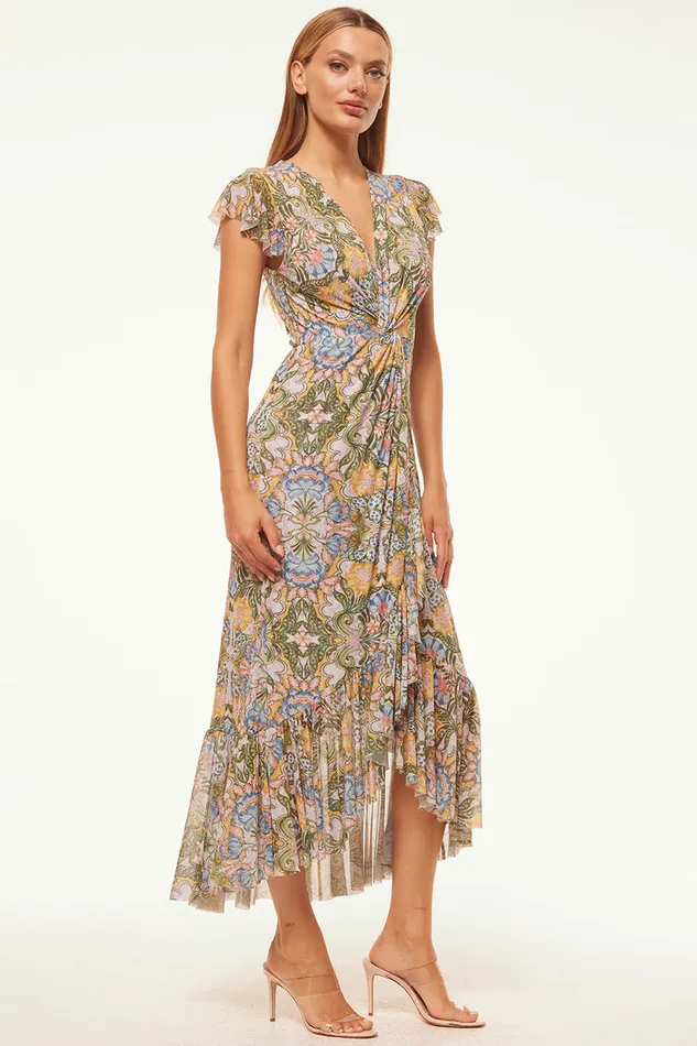 Misa Los Angeles Avaline Dress Dolce Vita Kaleidoscope Women Jersey and Mesh