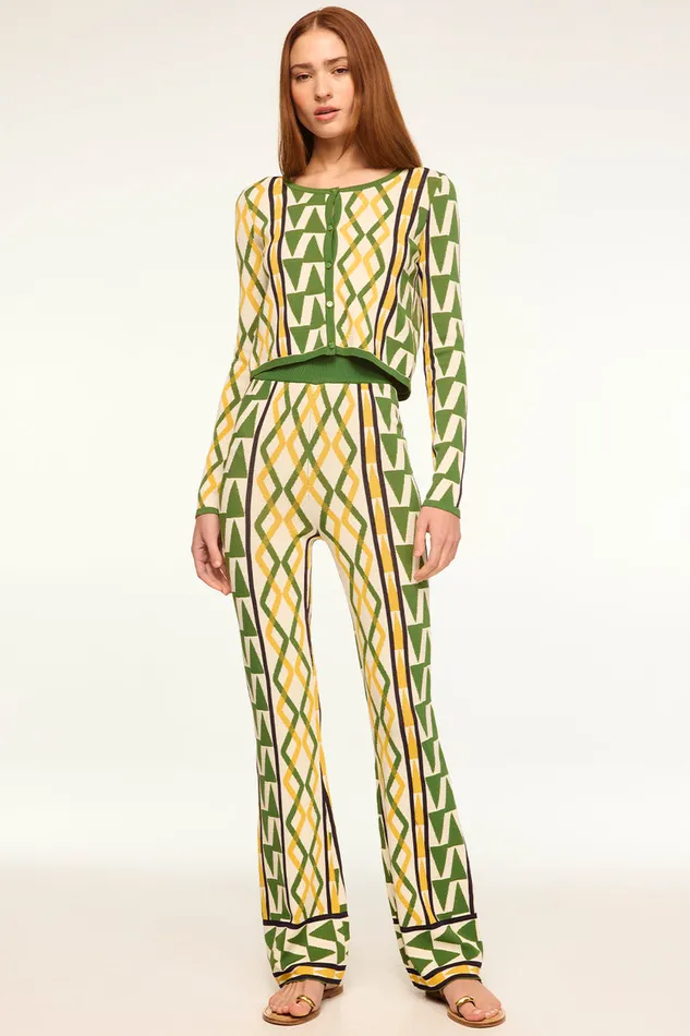 Misa Los Angeles Batista Cardigan Limoncello Geo Jacquard Women Tops