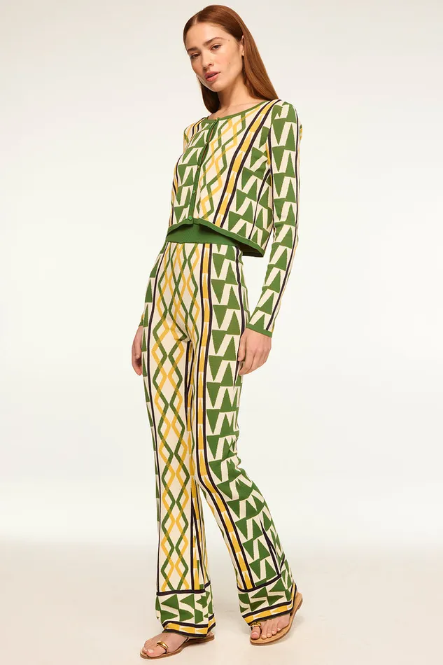 Misa Los Angeles Batista Cardigan Limoncello Geo Jacquard Women Tops