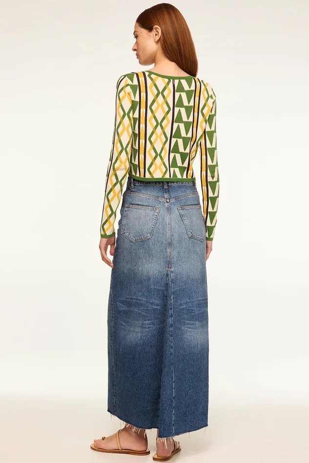 Misa Los Angeles Batista Cardigan Limoncello Geo Jacquard Women Tops