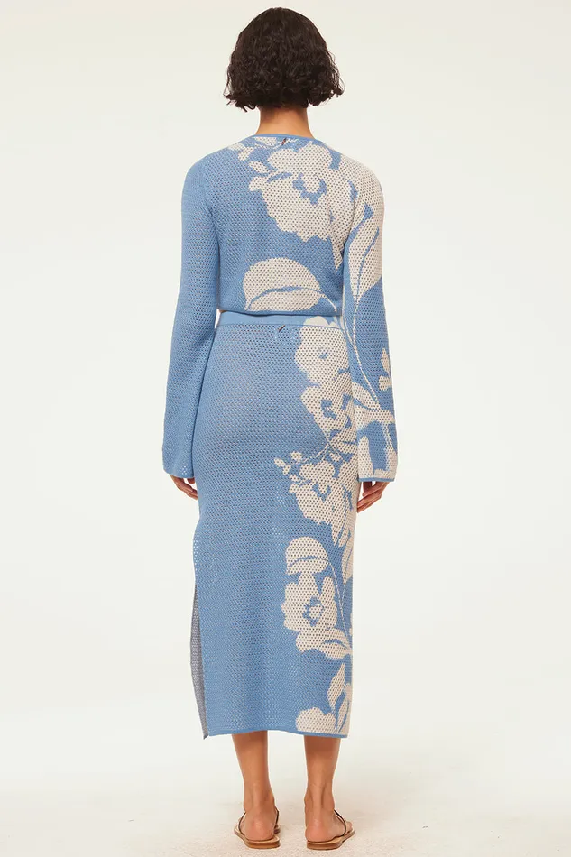 Misa Los Angeles Dara Skirt Blue Hibiscus Flora Women Skirts and Shorts