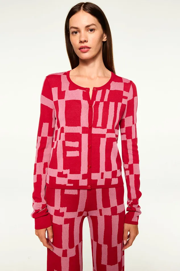 Misa Los Angeles Elvin Cardigan Pink U0026 Red Women Tops