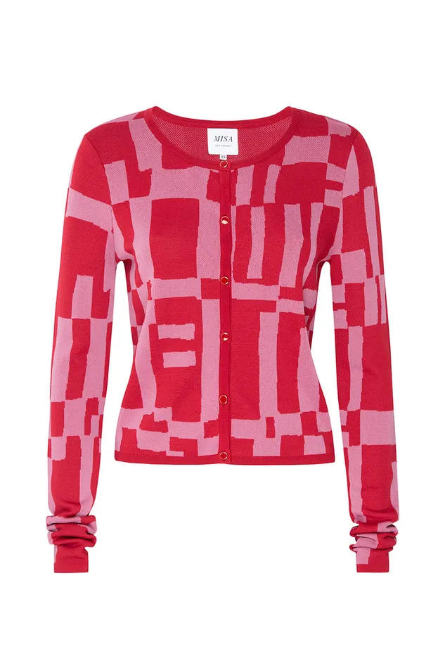 Misa Los Angeles Elvin Cardigan Pink U0026 Red Women Tops