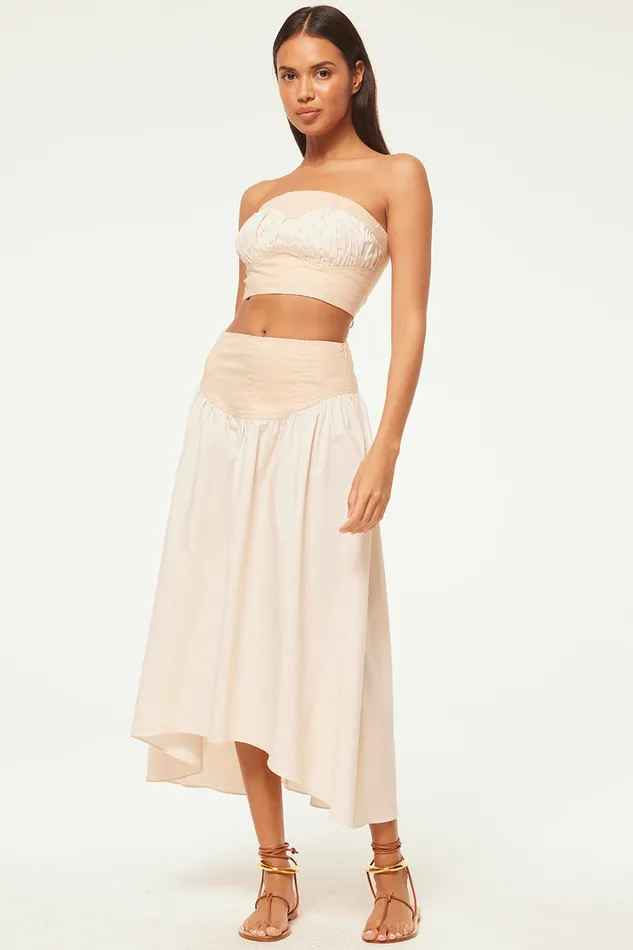 Misa Los Angeles Golnaz Top Ivory Linen Mix Women Matching Sets