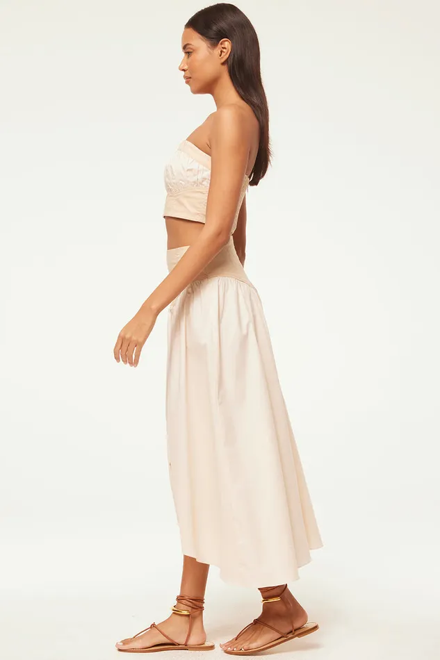Misa Los Angeles Golnaz Top Ivory Linen Mix Women Matching Sets