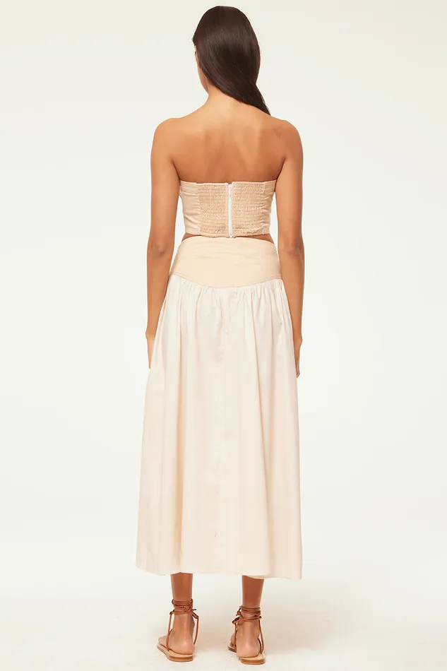 Misa Los Angeles Golnaz Top Ivory Linen Mix Women Matching Sets