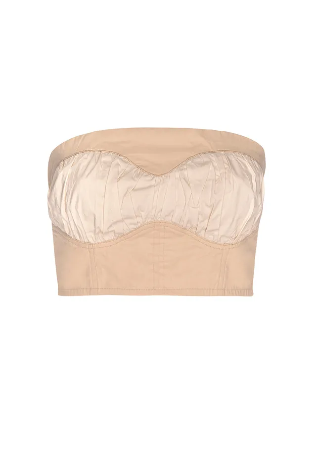 Misa Los Angeles Golnaz Top Ivory Linen Mix Women Matching Sets