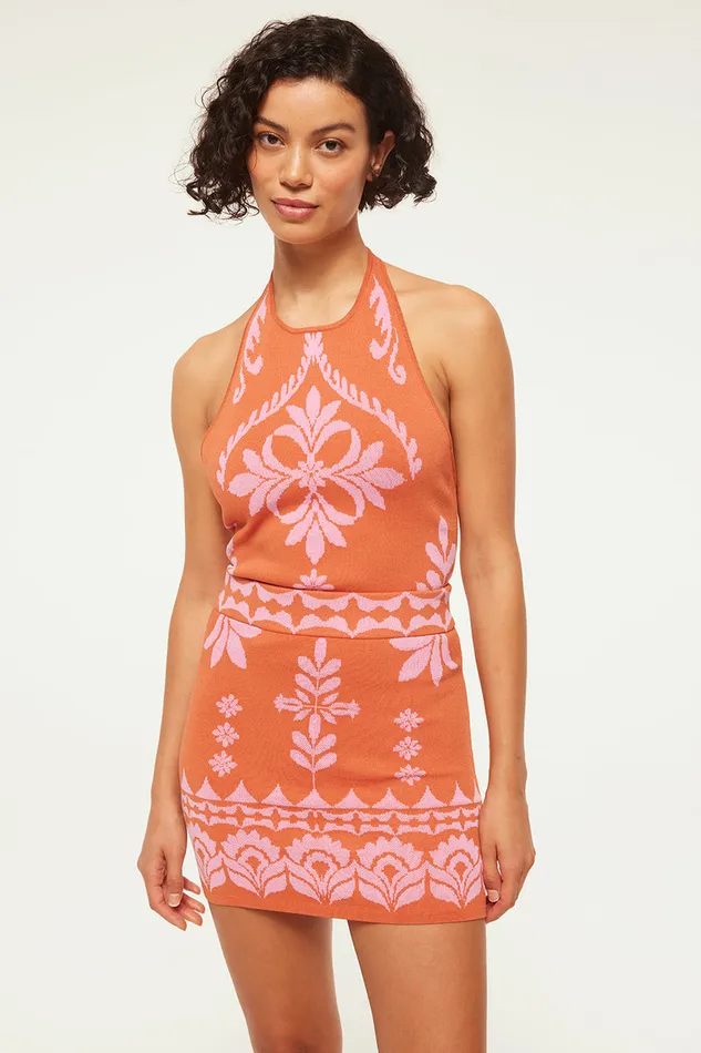Misa Los Angeles Hali Top Pink Flora Santiago Women Knits