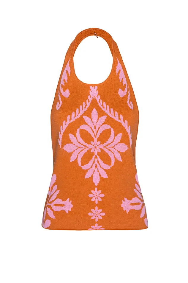 Misa Los Angeles Hali Top Pink Flora Santiago Women Matching Sets