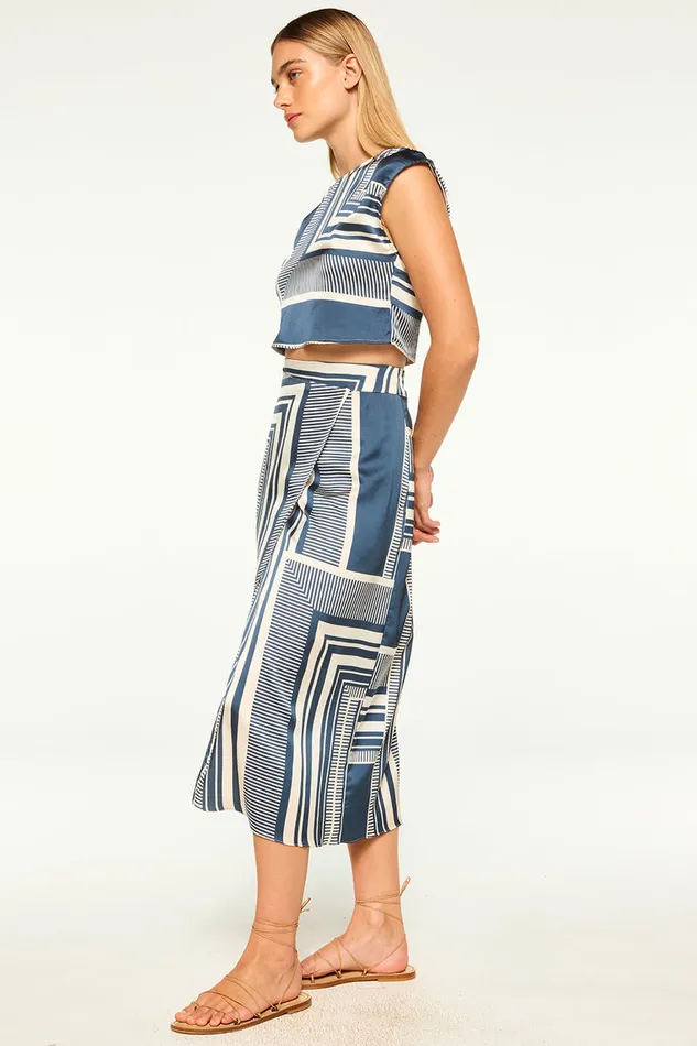 Misa Los Angeles Hara Top Linear Geo Women Matching Sets