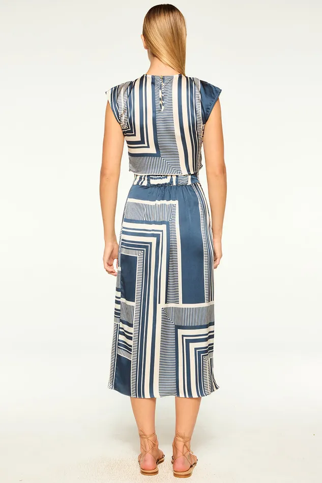 Misa Los Angeles Hara Top Linear Geo Women Matching Sets