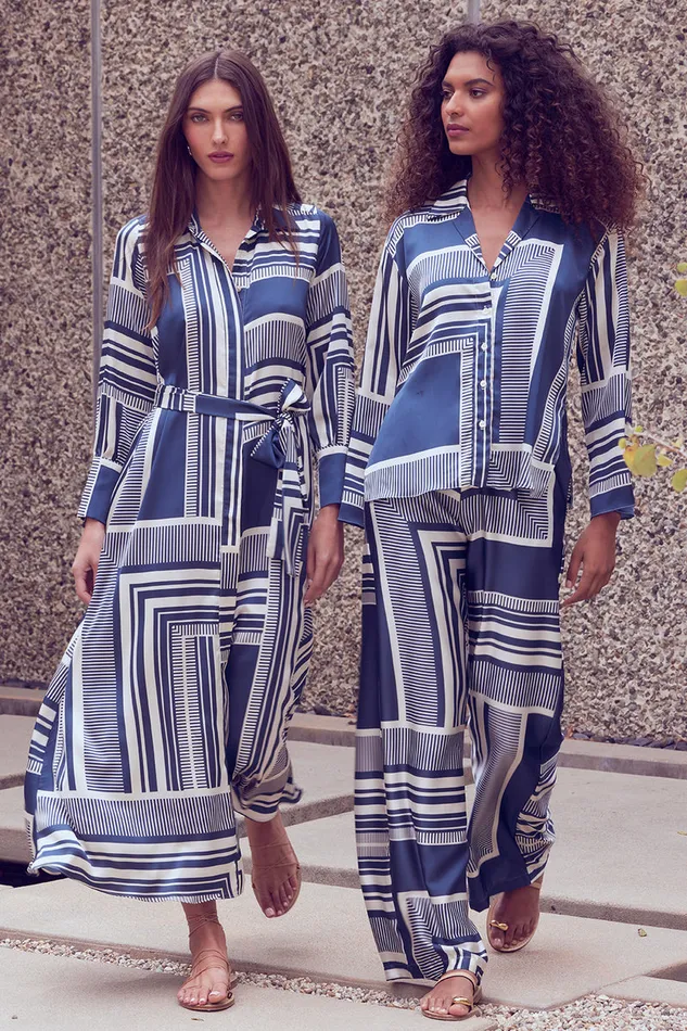 Misa Los Angeles Herminia Dress Linear Geo Women Dresses