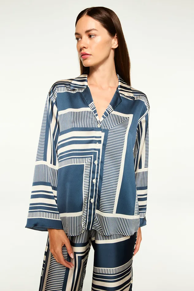 Misa Los Angeles Isme Top Linear Geo Women Tops