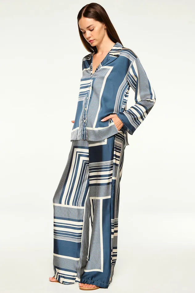 Misa Los Angeles Isme Top Linear Geo Women Tops
