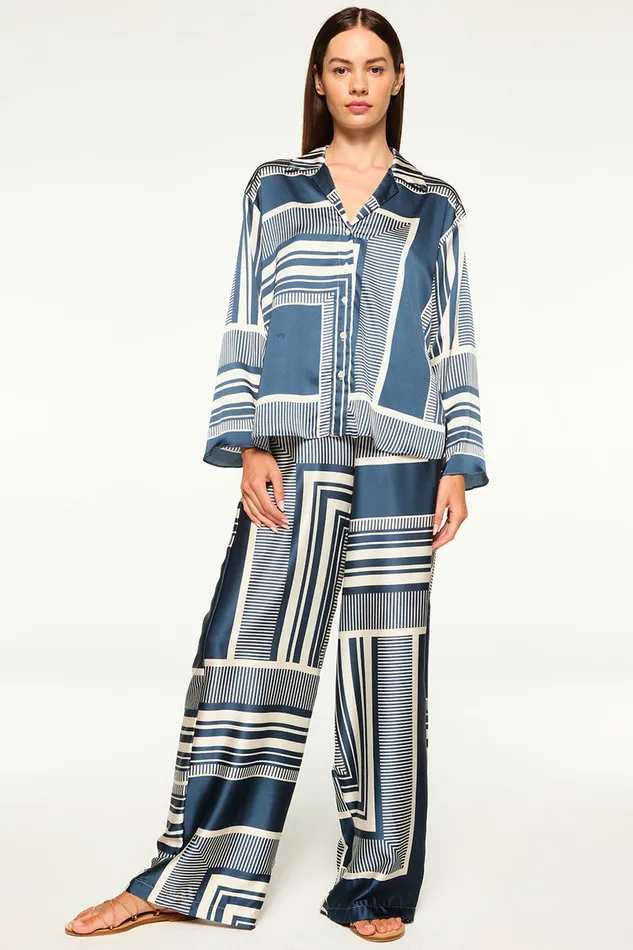 Misa Los Angeles Isme Top Linear Geo Women Tops
