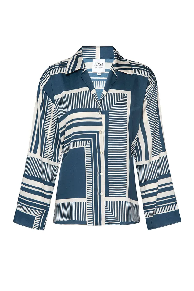 Misa Los Angeles Isme Top Linear Geo Women Tops