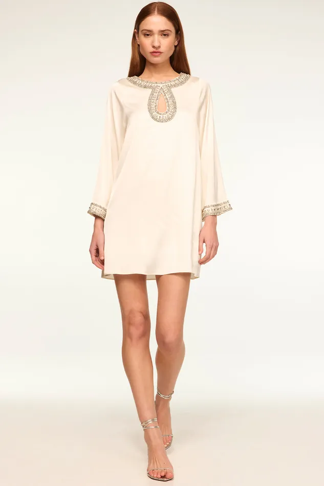 Misa Los Angeles Ivy Dress Ivory Satin Women Dresses
