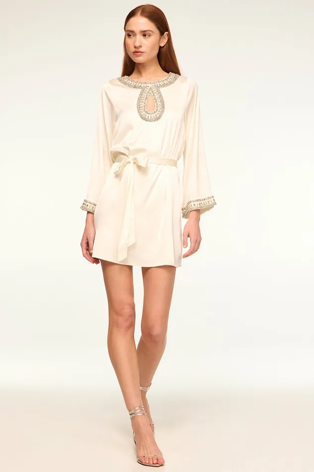 Misa Los Angeles Ivy Dress Ivory Satin Women Dresses