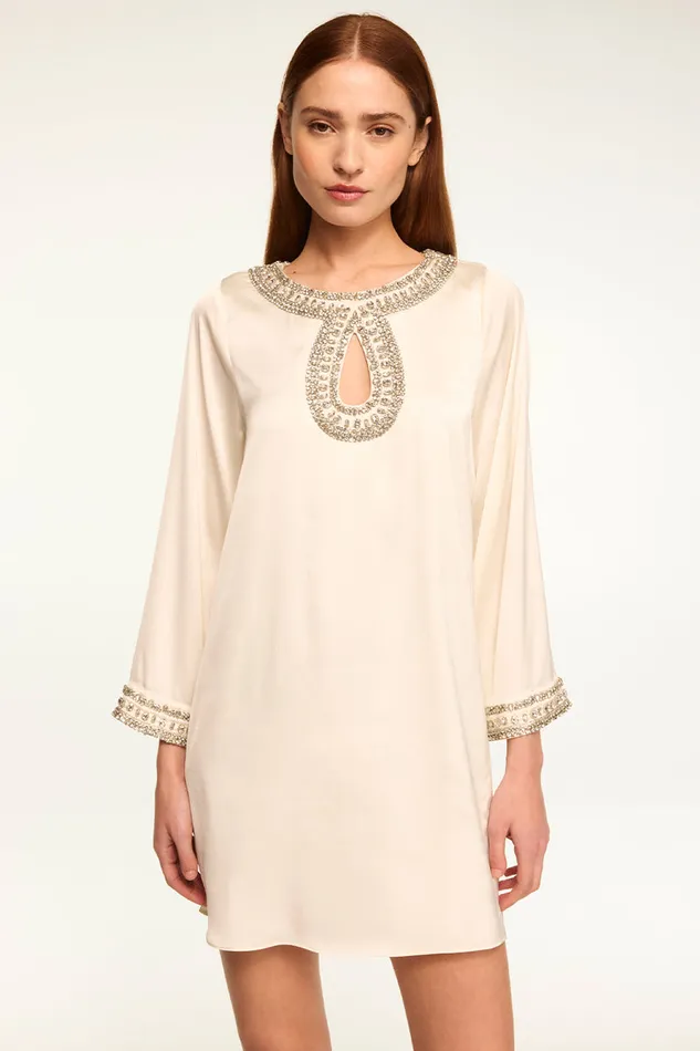 Misa Los Angeles Ivy Dress Ivory Satin Women Dresses