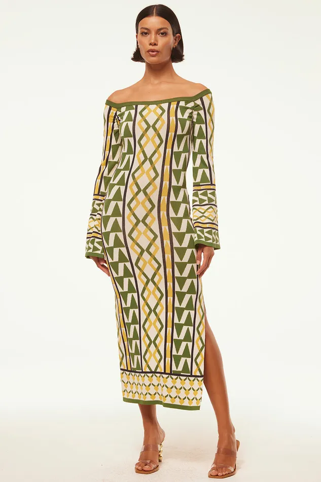 Misa Los Angeles Jaquetta Dress Limoncello Geo Jacquard Women Dresses