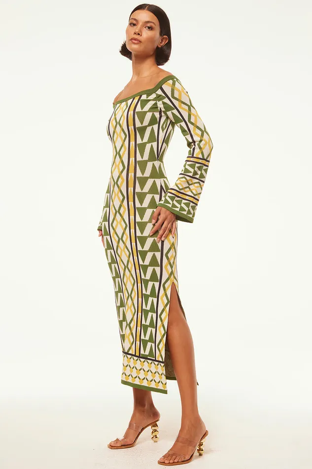 Misa Los Angeles Jaquetta Dress Limoncello Geo Jacquard Women Dresses