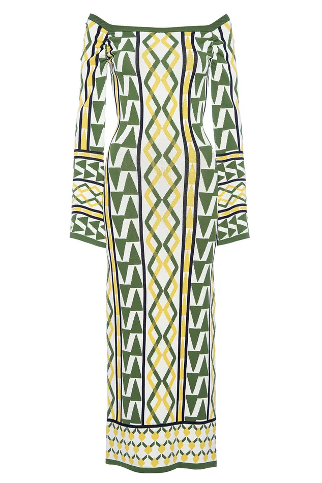 Misa Los Angeles Jaquetta Dress Limoncello Geo Jacquard Women Dresses