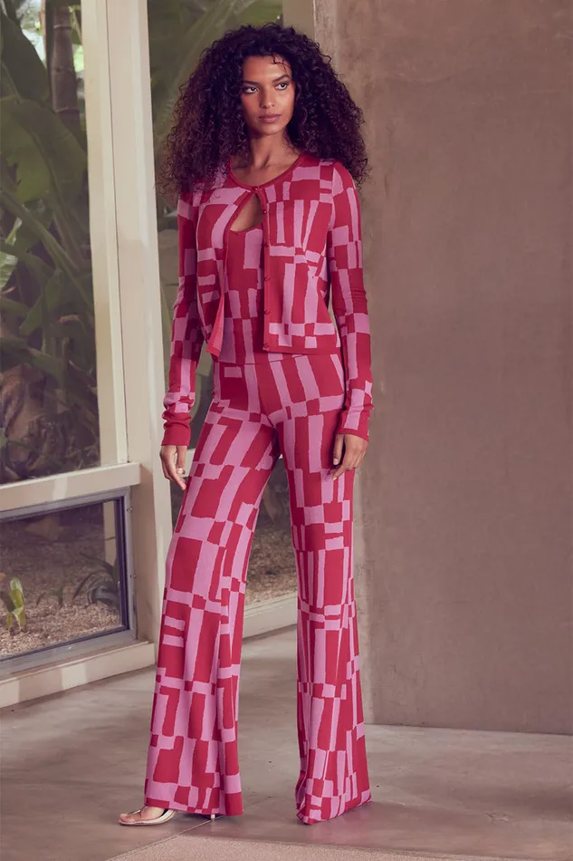 Misa Los Angeles Koa Pant Pink U0026 Red Women Knits