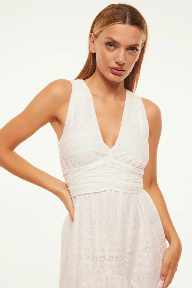 Misa Los Angeles Ksenia Dress White Eyelet Women Dresses Misa Los Angeles Ksenia Dress White Eyelet Women Dresses