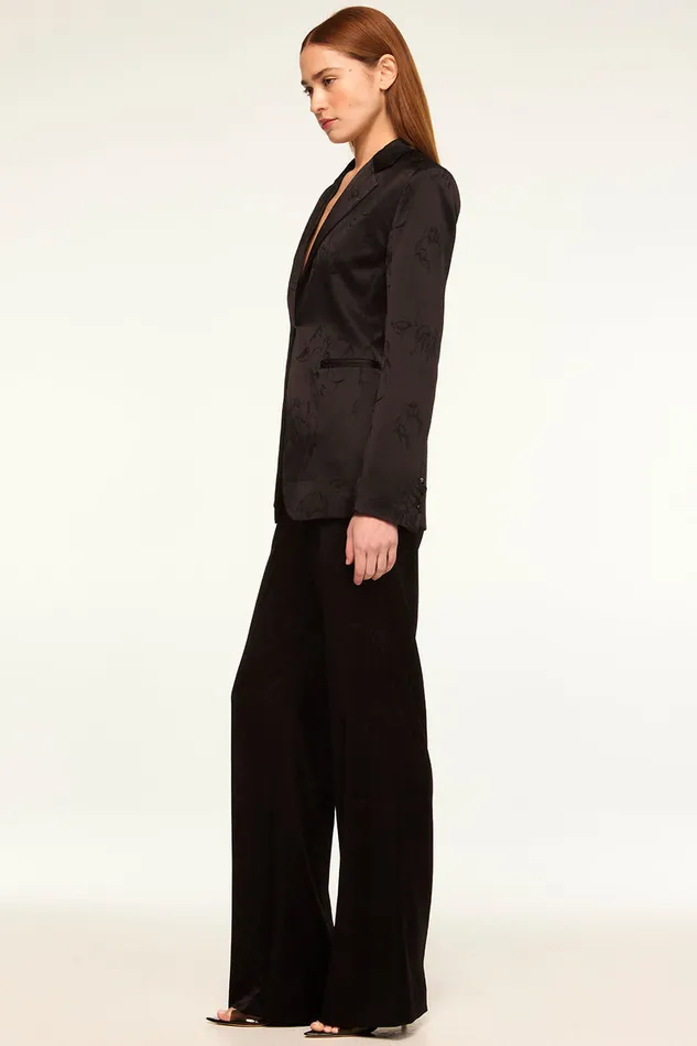Misa Los Angeles Lauren Blazer Black Jacquard Women Jackets