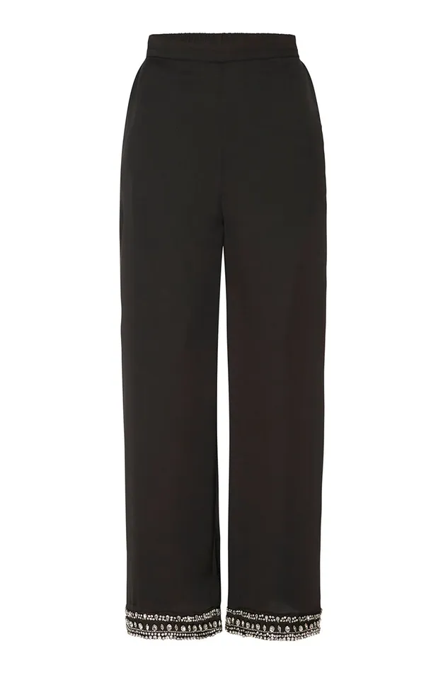 Misa Los Angeles Leia Pant Black Satin Women Pants