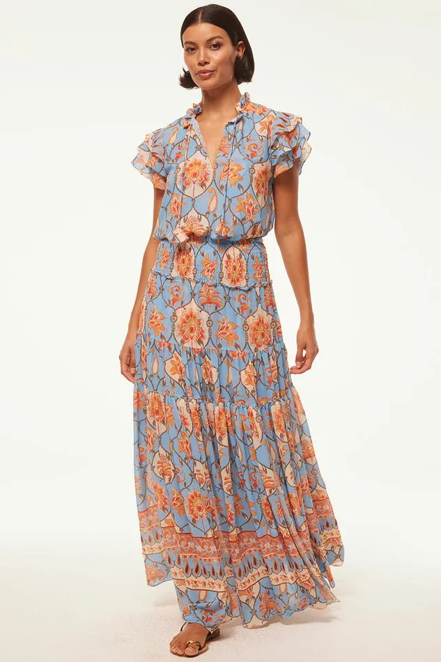Misa Los Angeles Maria Top Caged Floral Women Matching Sets