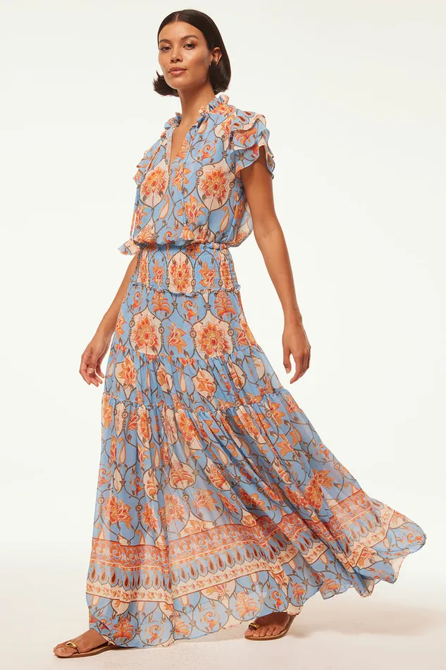 Misa Los Angeles Maria Top Caged Floral Women Matching Sets