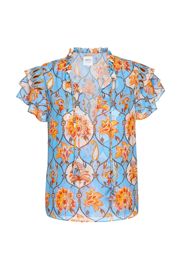 Misa Los Angeles Maria Top Caged Floral Women Matching Sets