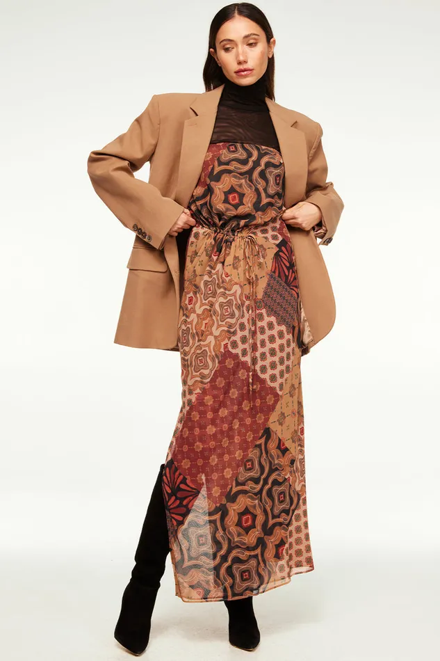 Misa Los Angeles Mariah Dress Surreal Patchwork Chiffon Women Dresses