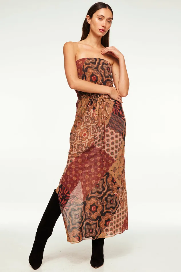 Misa Los Angeles Mariah Dress Surreal Patchwork Chiffon Women Dresses