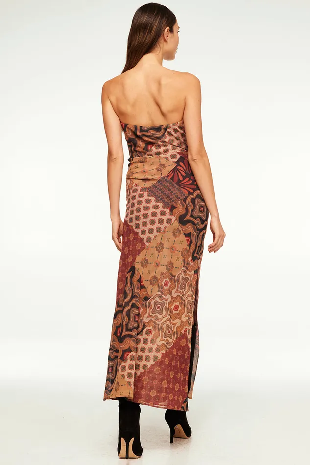 Misa Los Angeles Mariah Dress Surreal Patchwork Chiffon Women Dresses