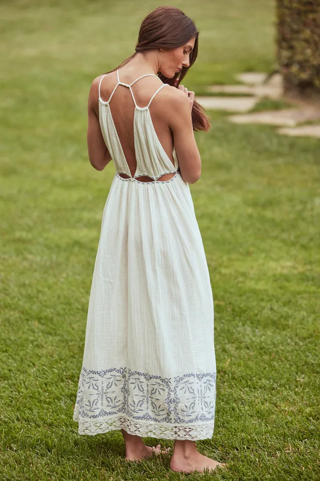 Misa Los Angeles Marita Dress Ivory Embroidery Women Dresses