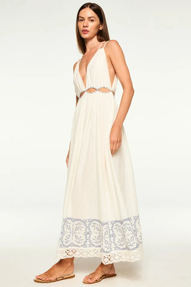 Misa Los Angeles Marita Dress Ivory Embroidery Women Dresses
