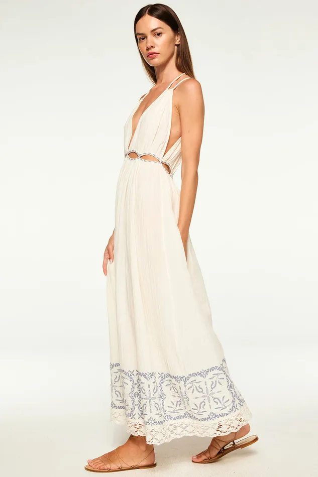 Misa Los Angeles Marita Dress Ivory Embroidery Women Dresses