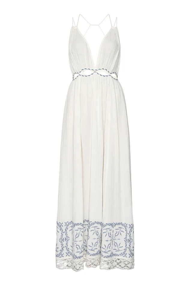 Misa Los Angeles Marita Dress Ivory Embroidery Women Dresses