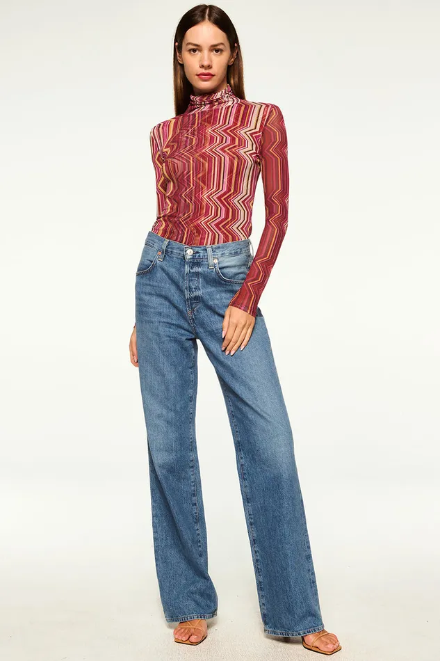 Misa Los Angeles Nadja Top La Banda Crimson Mesh Women Tops