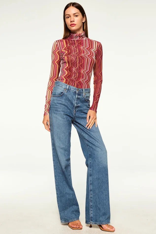 Misa Los Angeles Nadja Top La Banda Crimson Mesh Women Tops