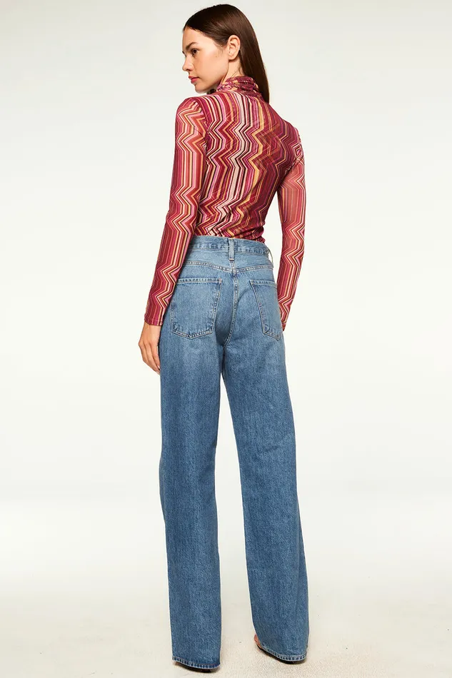 Misa Los Angeles Nadja Top La Banda Crimson Mesh Women Tops