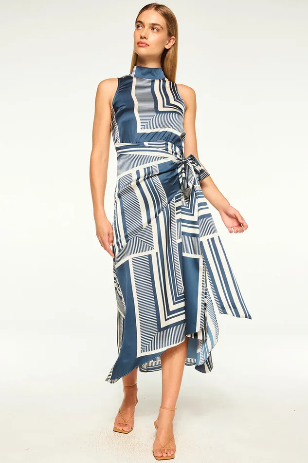 Misa Los Angeles Ophira Dress Linear Geo Women Dresses
