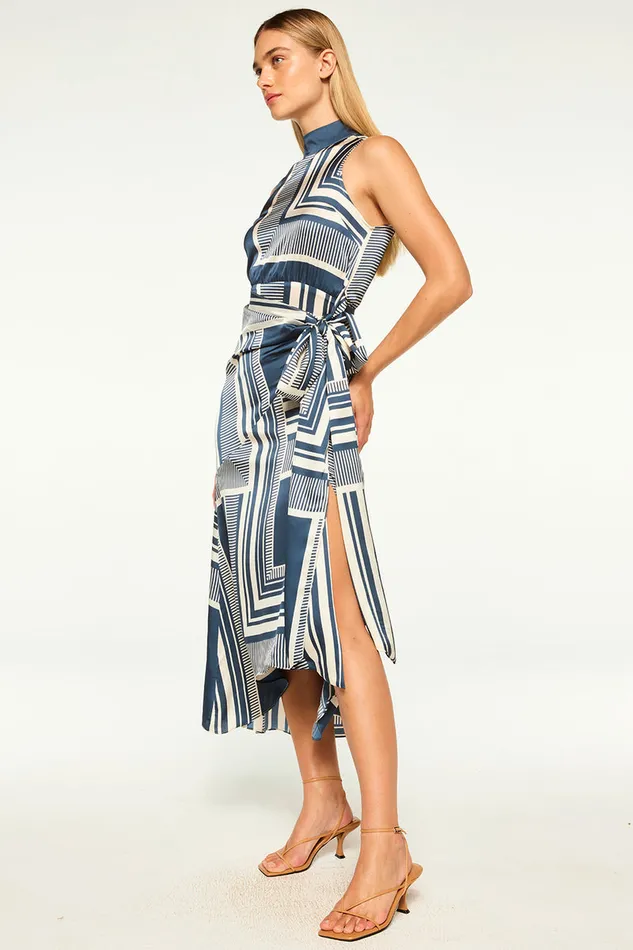 Misa Los Angeles Ophira Dress Linear Geo Women Dresses