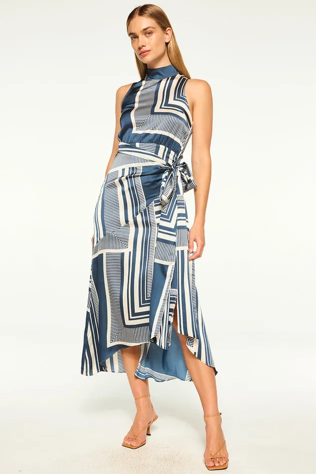 Misa Los Angeles Ophira Dress Linear Geo Women Dresses