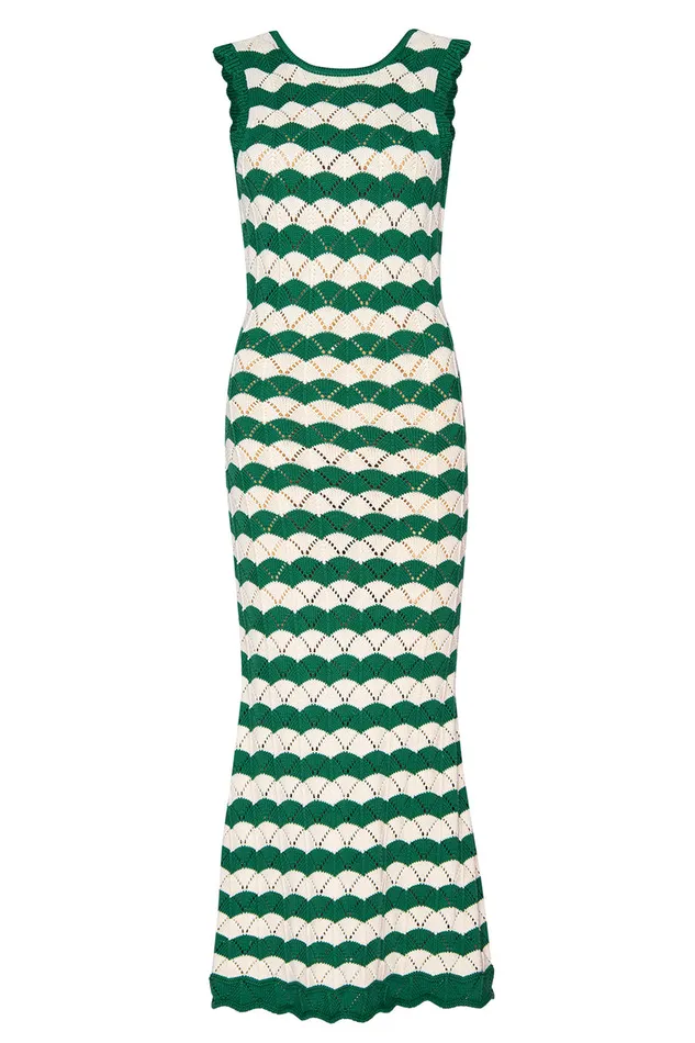 Misa Los Angeles Rosalba Dress Emerald Stripe Women Knits